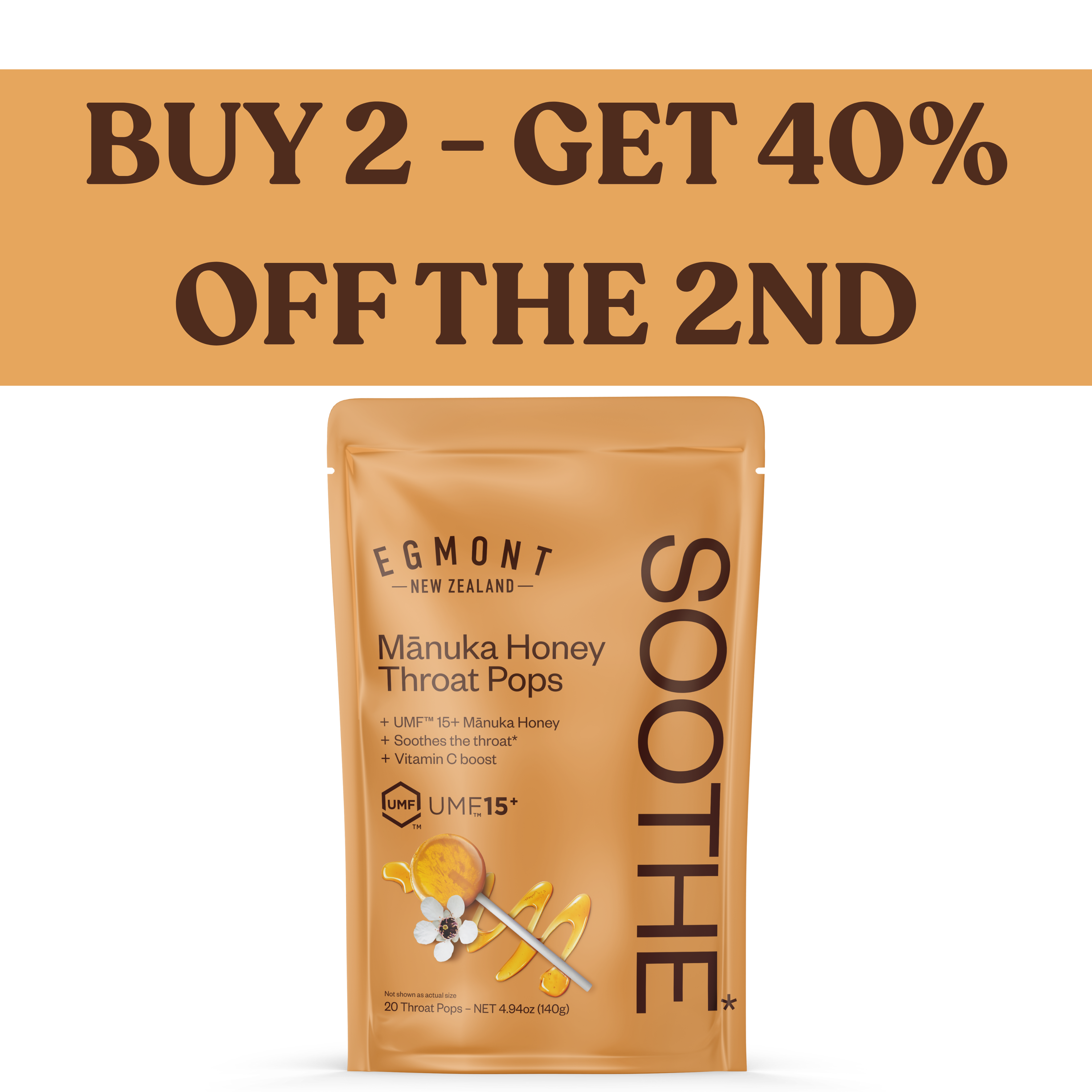 Mānuka Honey & Vitamin C Throat Lollipops 20 Pack