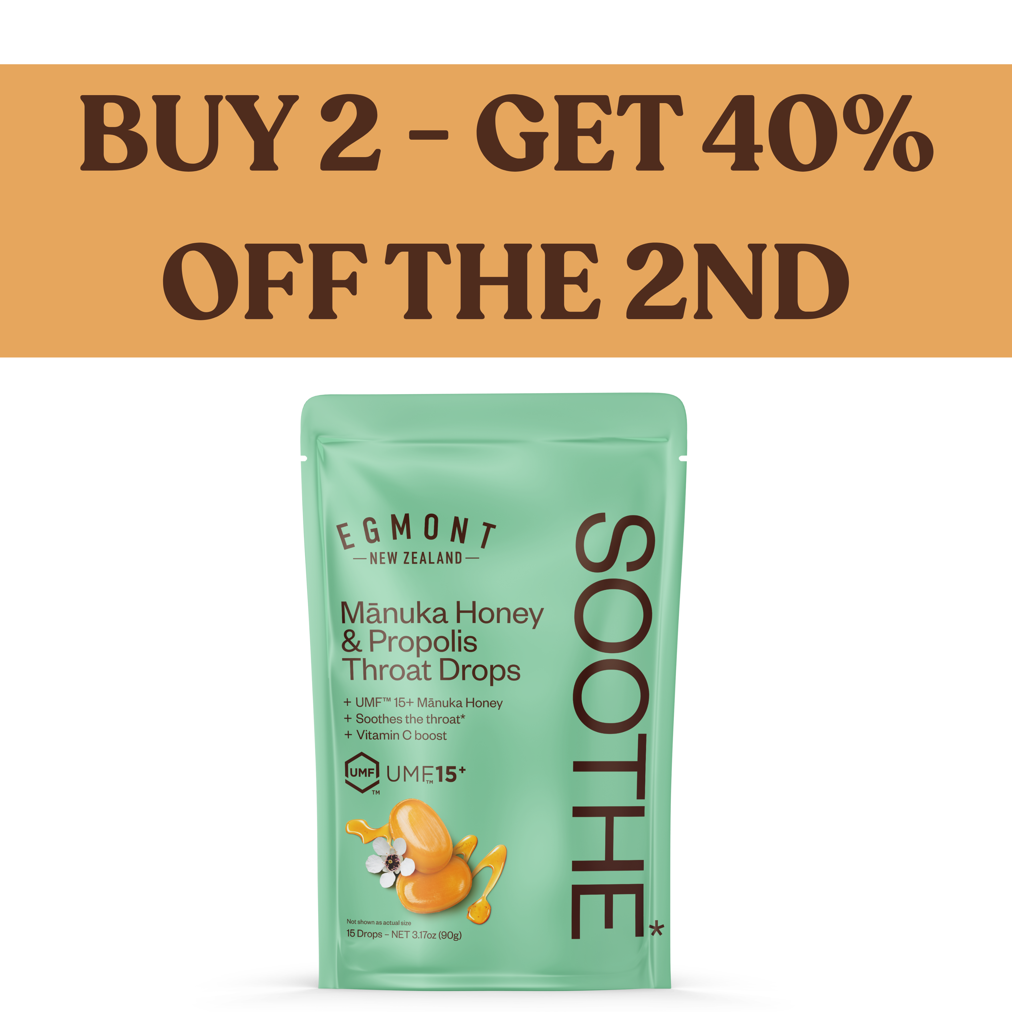 Mānuka Honey & Propolis Throat Drops 3.17oz Pack